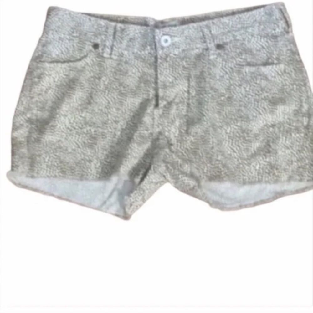 Madewell Tan Printed Spot Frayed Shorts